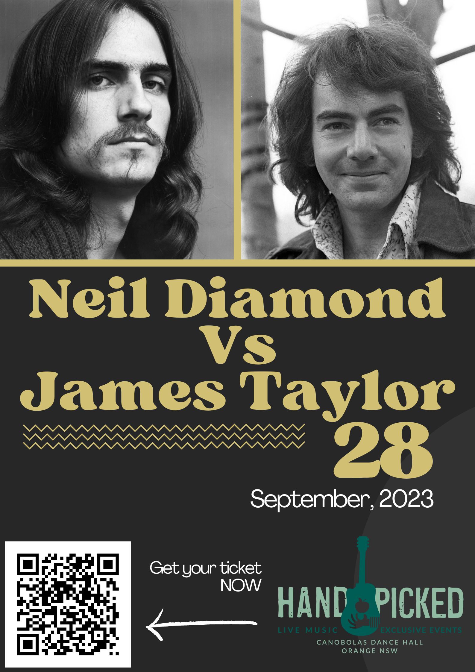 James Taylor Vs Neil Diamond poster - Live Music